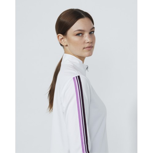 Peach LS Half Neck - White