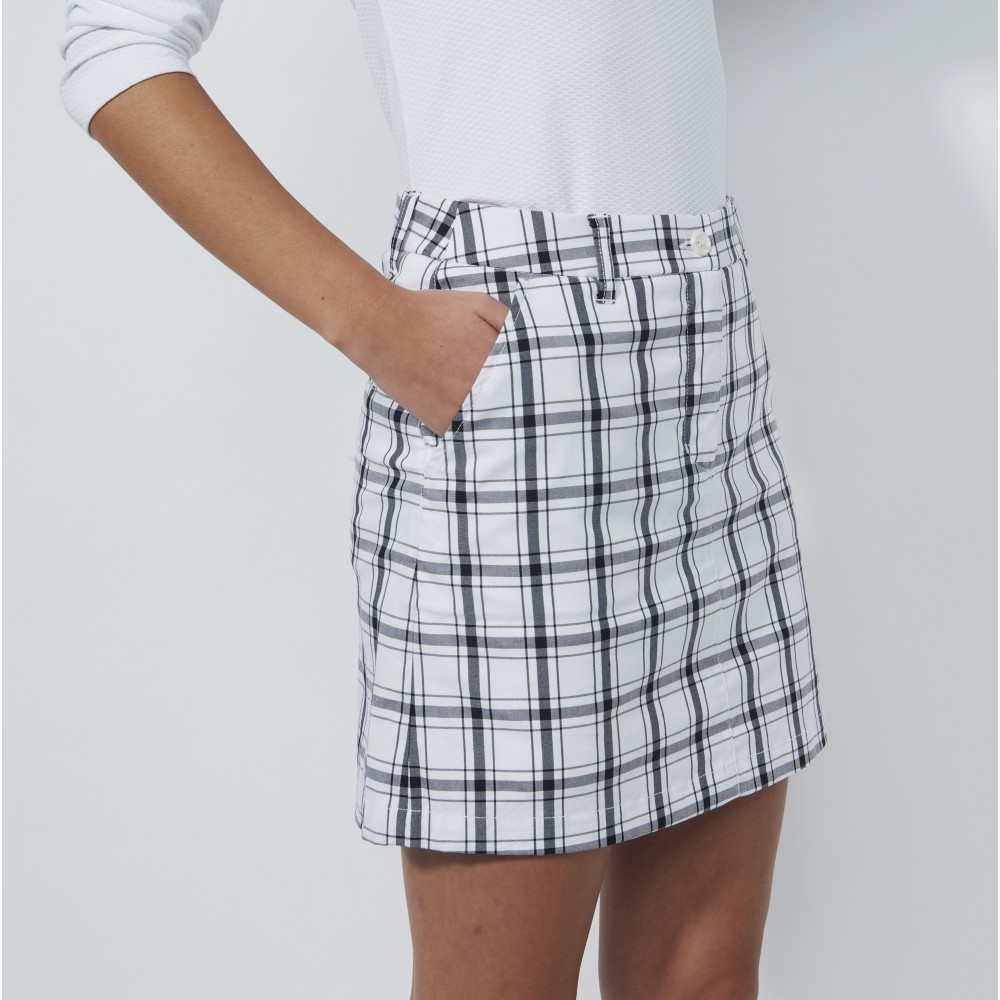Plaid skort - 45 cm White/Black