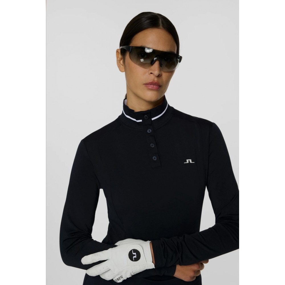 J.L Hertta Long Sleeve Polo - Navy