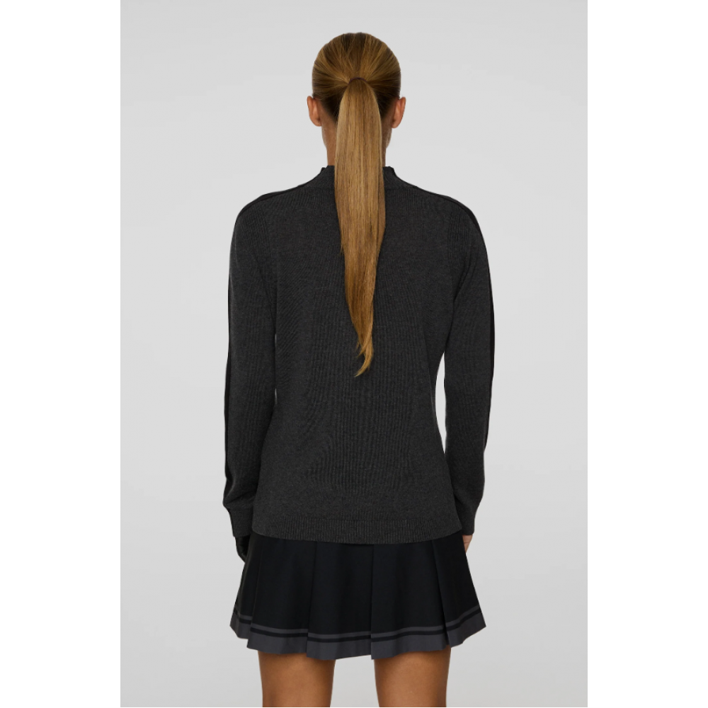 J.L Adeline Knitted Sweater - Dark Grey Melange