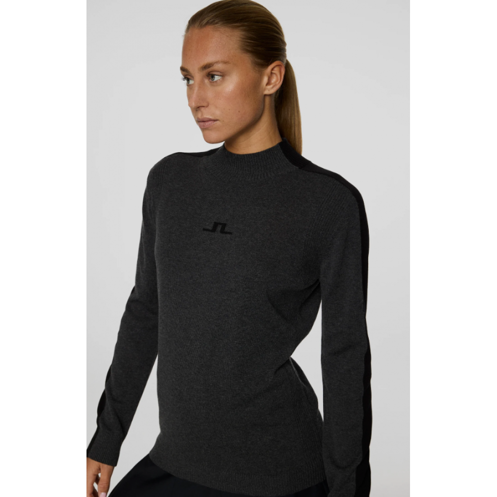 J.L Adeline Knitted Sweater - Dark Grey Melange