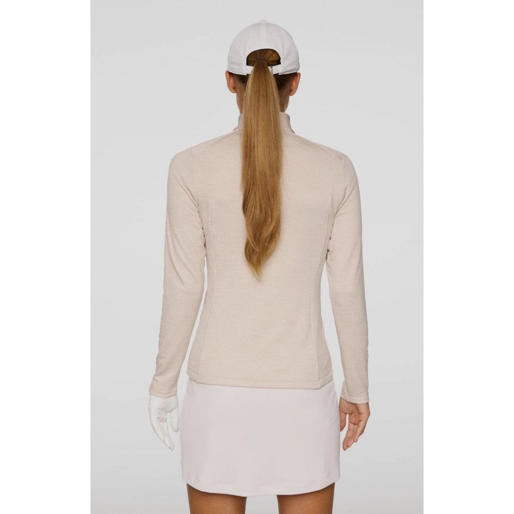 J.L Steffi Quarter Zip Mid Layer - Beige Melange