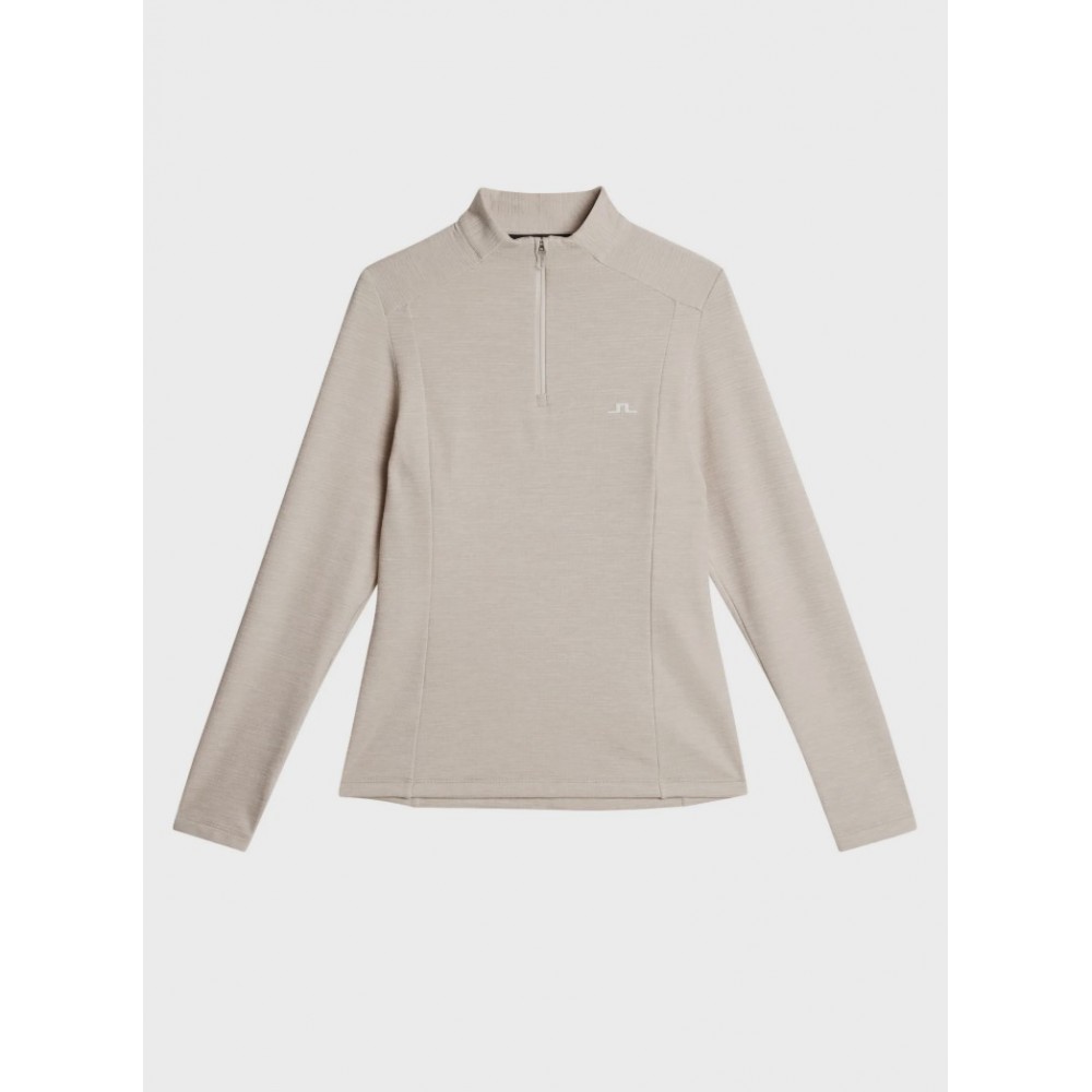 J.L Steffi Quarter Zip Mid Layer - Beige Melange