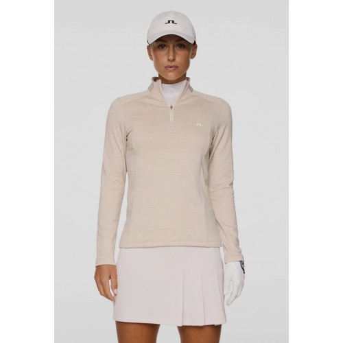 J.L Steffi Quarter Zip Mid Layer - Beige Melange