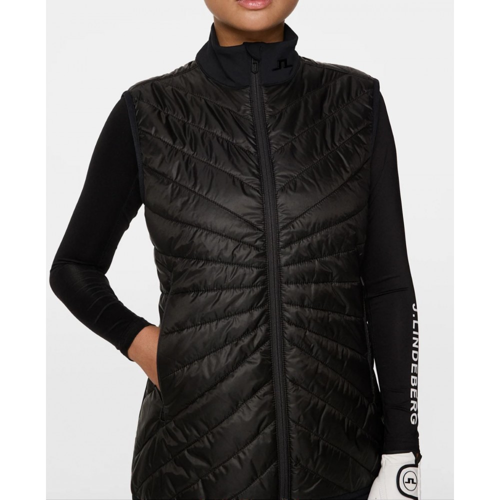 J.L Madde Quilt Hybrid Vest - Black