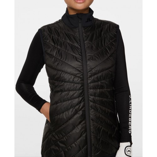 J.L Madde Quilt Hybrid Vest - Black