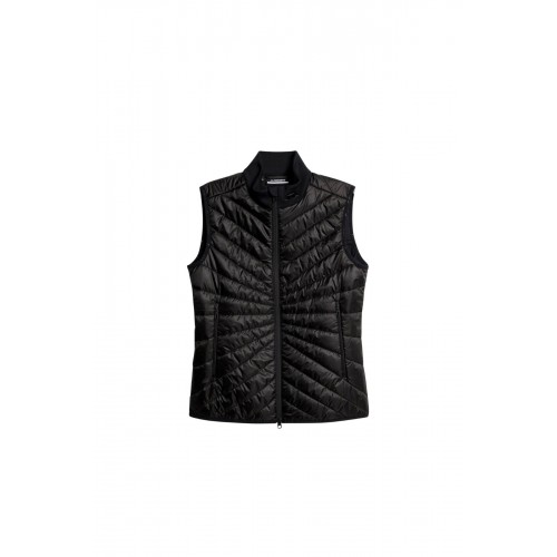 J.L Madde Quilt Hybrid Vest - Black