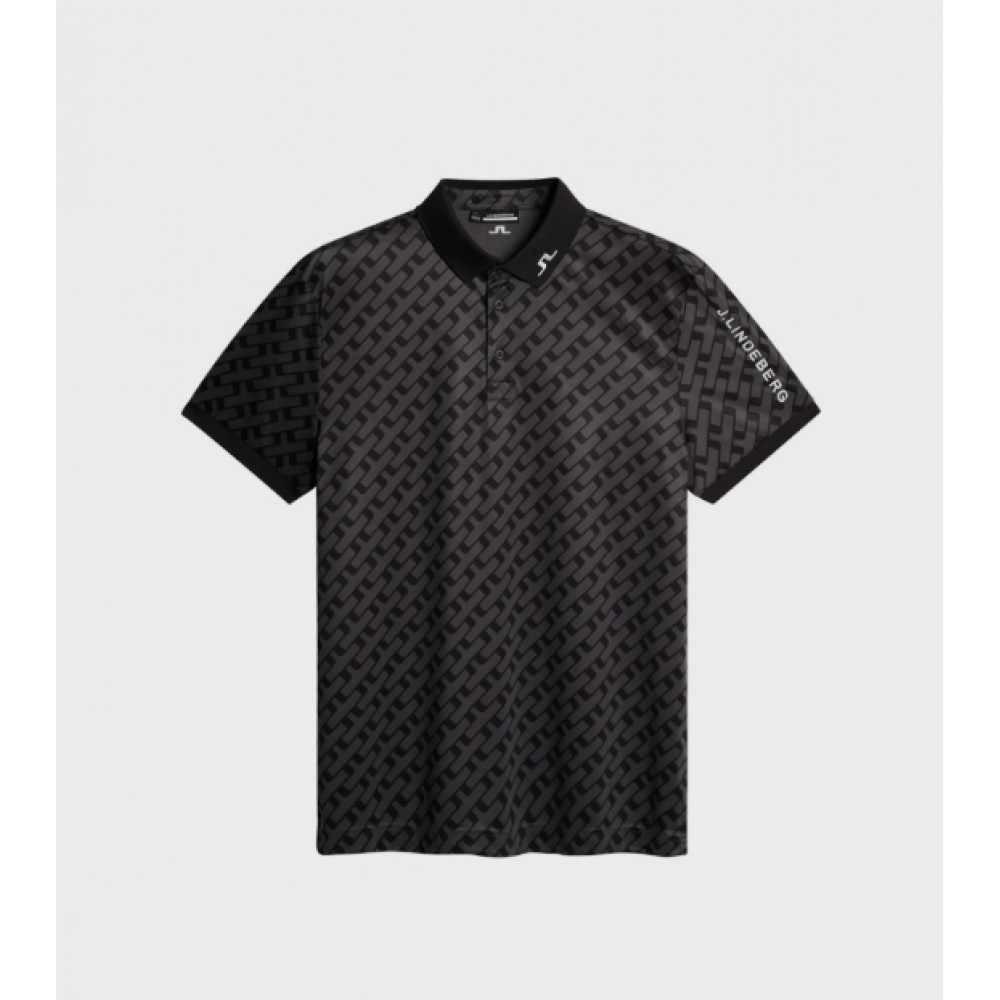 J.L Tour Tech Print Polo - Geo Tonal