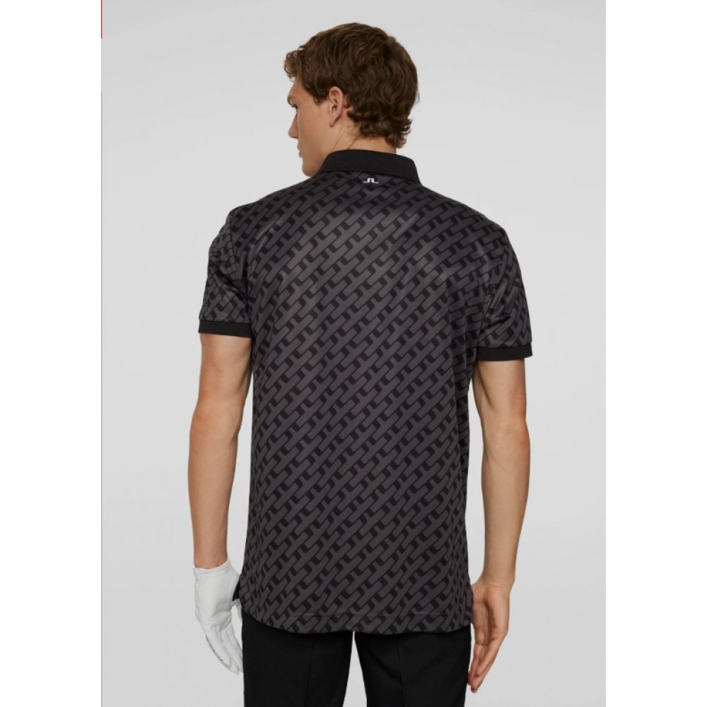 J.L Tour Tech Print Polo - Geo Tonal