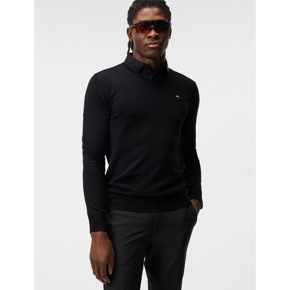 J.L Lymann Knitted Sweater- V neck - Black