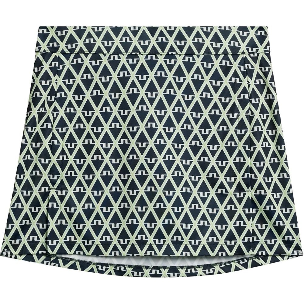 J.L Amelie Mid Print Skirt - Navy/Green