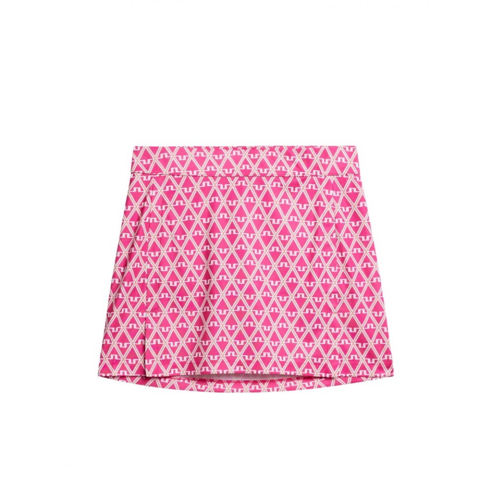 J.L Amelie Mid Print Skirt - Fuchsia Purple