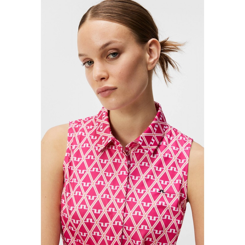 J.Lindeberg Dena Print SL Top - Fuchsia Purple