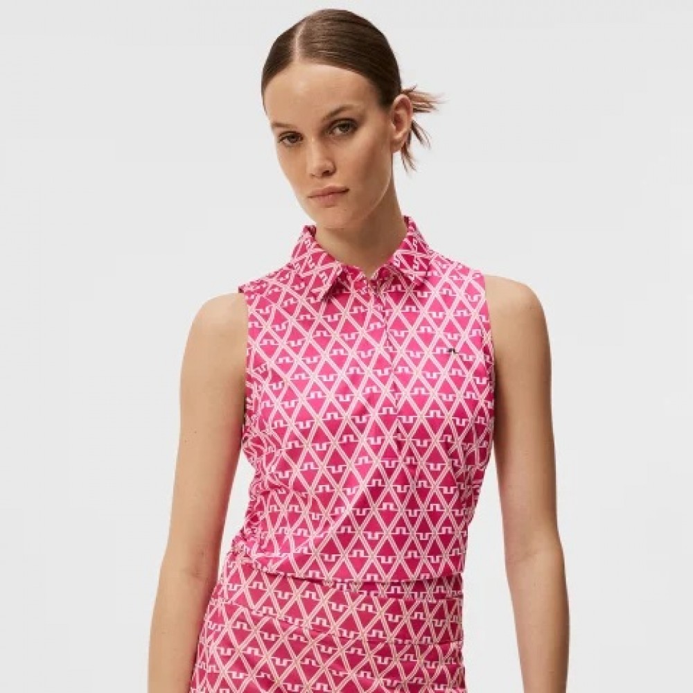 J.Lindeberg Dena Print SL Top - Fuchsia Purple