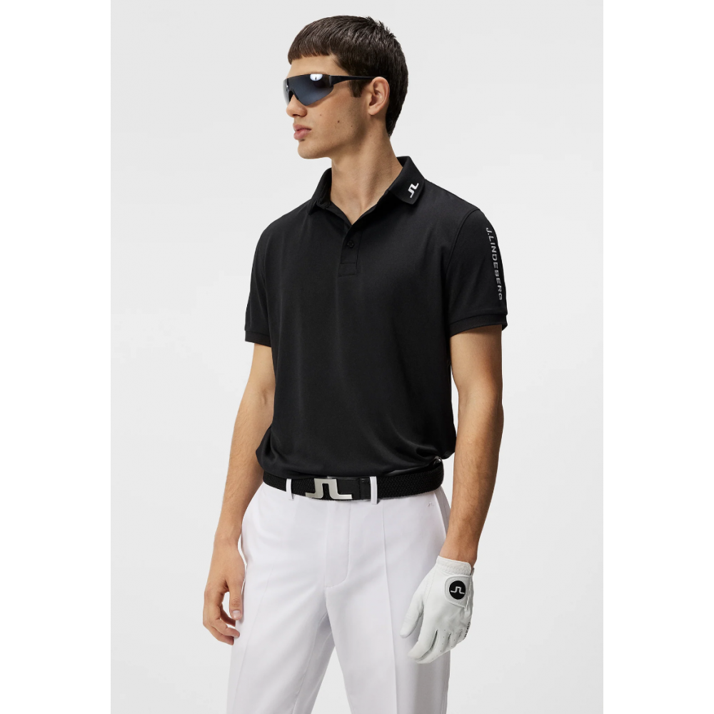 J.Lindeberg Tour Tech Reg Fit Golf Polo - Black