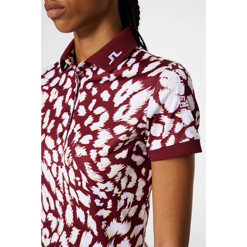 J.Lindeberg Tour Tech Print Polo - Glitch Leo