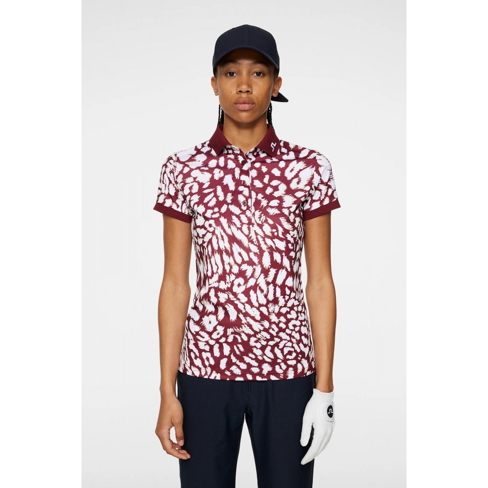 J.Lindeberg Tour Tech Print Polo - Glitch Leo