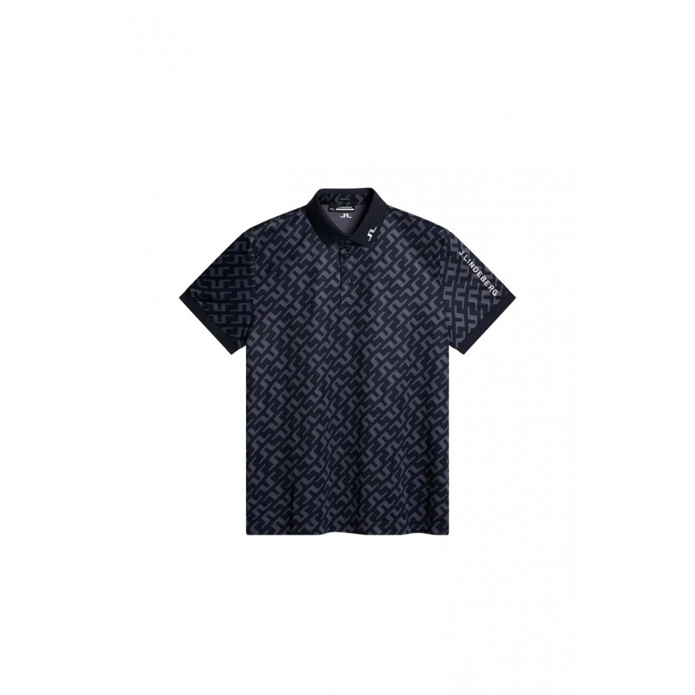 J.L Tour Tech Reg Fit Print Polo - Bridge Navy