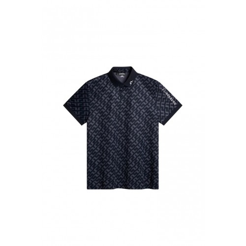 J.L Tour Tech Reg Fit Print Polo - Bridge Navy